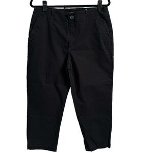 Loft The Perfect Straight Capri Pants in Washed Twill Black Size 12P